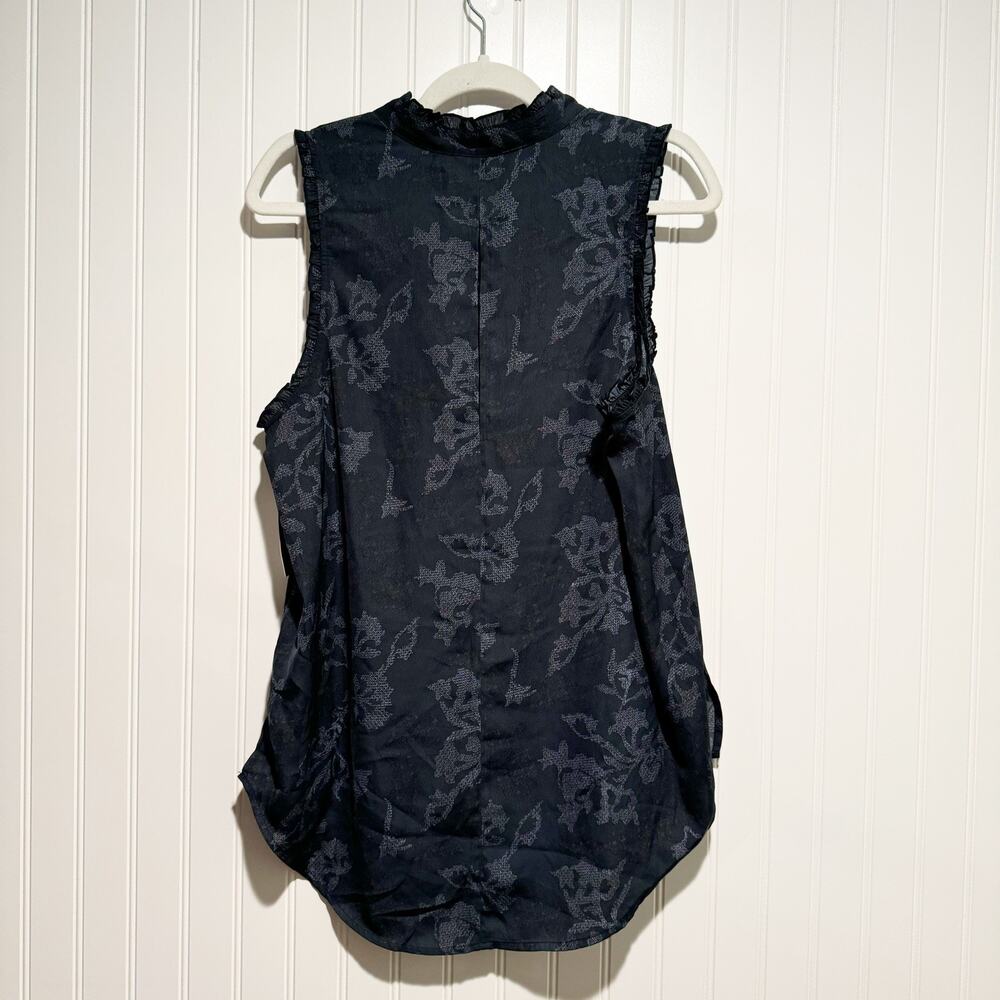 Nordstrom Treasure Bond Blue Floral Sleeveless Top Ruffled NEW Size Large - Picture 6 of 7